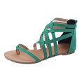 thumbnail image 1 of Ladies Flat Sandals Zipper Open Toe Slippers Roman Shoes Summer Beach Sandals, 1 of 9