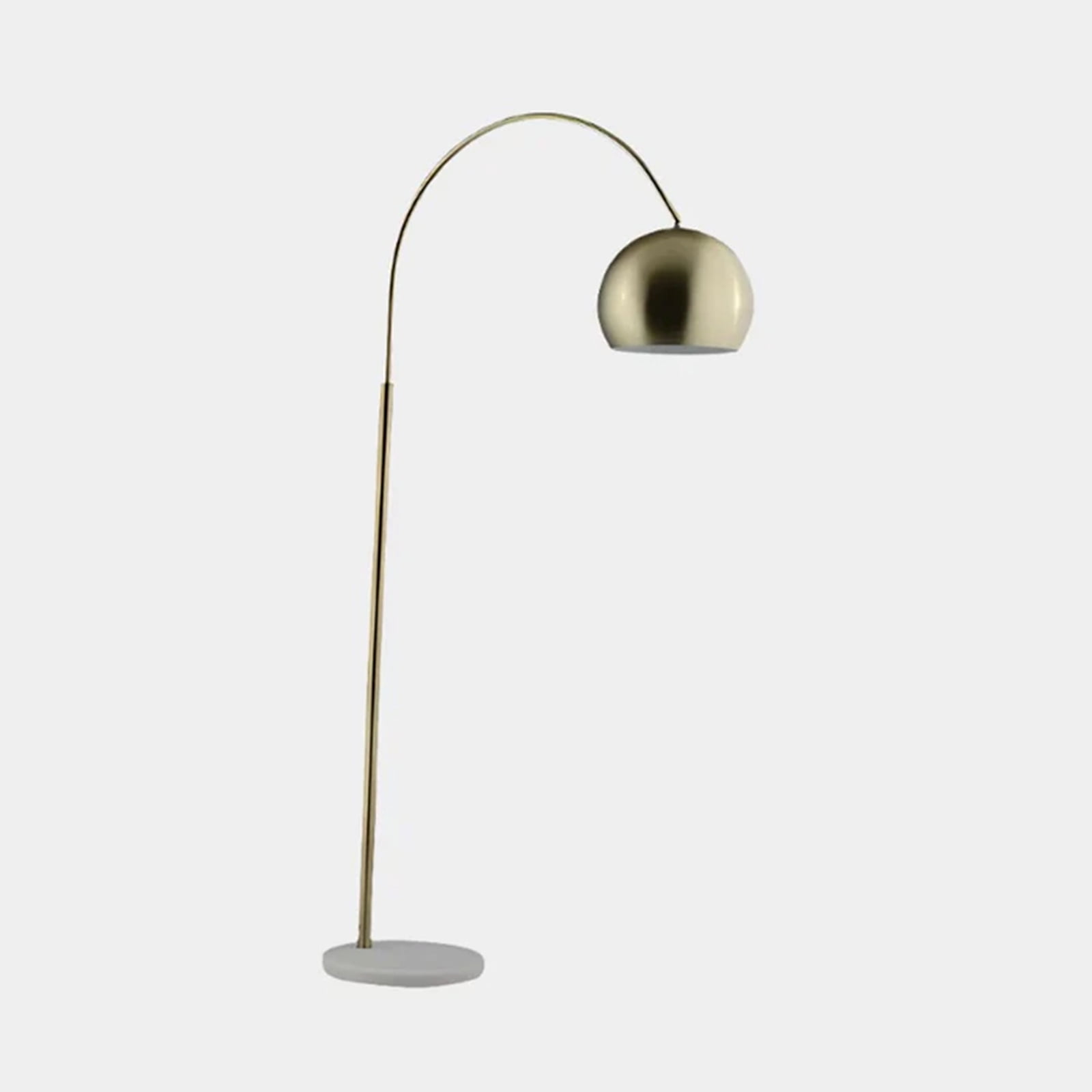 Heavenly Collections Lampadaire Arche Moderne - Lampe à Arc Mid-Century avec Dôme Métallique et Base en Marbre - Idéal pour Salons et Coins Lecture