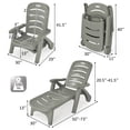 thumbnail image 2 of Patiojoy 2 PCS Patio Chaise Lounge Chair 5-Position Folding Recliner for Beach Poolside Backyard Gray, 2 of 10