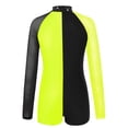 thumbnail image 3 of Yeahdor Shiny Rhinestones Gymnastics Leotards for Girls Long Sleeve Dance Jumpsuit Athletic Ballet Unitards Fluorescent Yellow 10, 3 of 4
