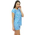 thumbnail image 4 of Bimba Ensemble de Nuit Mignon pour Femmes en Coton, Haut Boutonné avec Short, 4 of 7