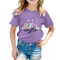 thumbnail image 1 of 4t Fille Tout-Petit Extra Large Enfant Filles Pâques Mignon Graphique Col Rond Manches Courtes T-Shirt Décontracté d'Été, 1 of 4
