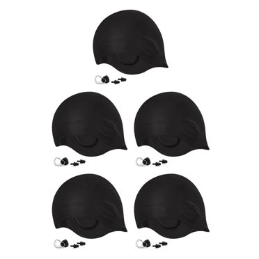 Shengyu Swimming Hat Elastic Silicone Men Hair Flexible Ear Plugs Moisture-Resistant Design Nose Clip Bathing Sports Diving Kit Type1 5Set