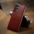 thumbnail image 4 of Flip Leather Case for Samsung Galaxy S25 Ultra - Top & Bottom Opening Design - Full Protection - Multiple Color Options (Brown,for Galaxy S25 Ultra), 4 of 6