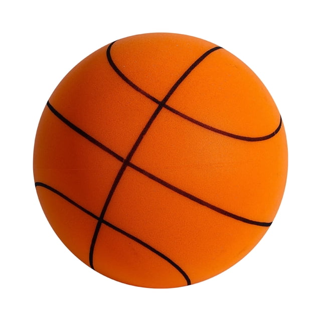 Orange Childrens Indoor Silent Basketball Soft Foam Ball With Frame For Quiet Play Orange