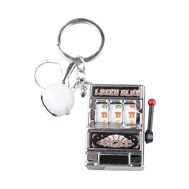 TopLLC Creative Mini Fruit Machine Net Red Play Mixed Use Bag Keychain Pendant Slot Machine Keychain on Clearance