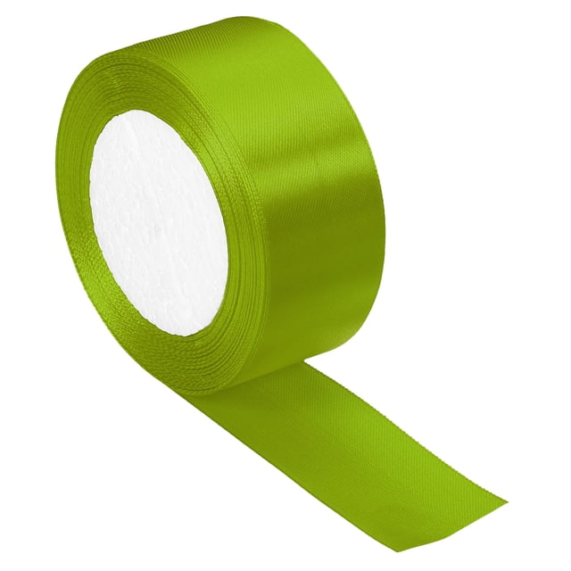 Unique Bargains 1.5 Inch Wide 24 Yards Satin Ribbon, Double Face Solid Crafts Roll for Party Home DIY Wrapping Decoration, Grass Green