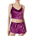 thumbnail image 1 of 2025 Ensembles de Pyjama pour Femmes Femmes Velours 2 Pyjamas Femmes Pièces Combinaison Tenue Sans Manches Pyjamas pour Femmes Haut Court Camisole +, 1 of 7