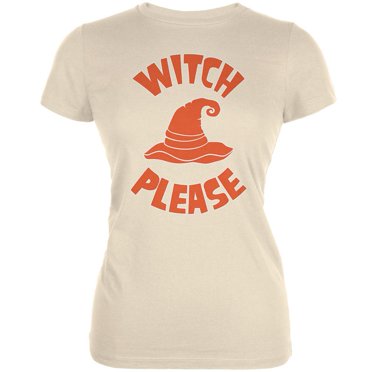 Halloween Witch Please Cream Juniors Soft T-Shirt