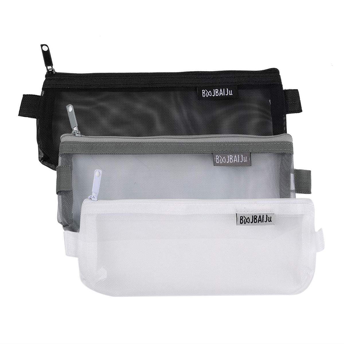 KAKOWELY 3pcs Zipper File Bags Organizer Mesh Zipper Pencil Case Storage Travel Holder Transparent Multipurpose Paper Document Pouches Student Stationery Office Bill Receive Bag,8.27"X3.54"X0.2"