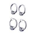 thumbnail image 2 of 1Pc Men Boys Punk Circle Ear Clip Stainless Steel Tassel Rings Earring Hip Hop Style Jewelry, 2 of 9