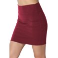 thumbnail image 1 of Jupe Tube Double Couche Taille Haute en Coton Extensible Basique pour Femmes, 1 of 7
