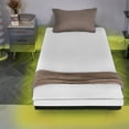 thumbnail image 2 of ktaxon Twin 14" Floating Bed Frame with USB Charging and LED Lights, Metal Platform Bed, Black, 2 of 10