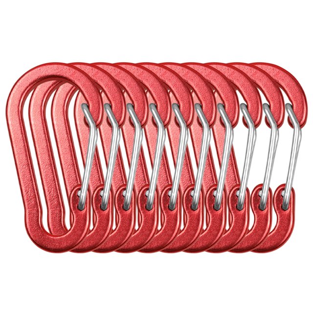 yeacher Red Aluminum Alloy S-Type Spring Clips, 50x26mm, 5.4g, Pack of 10