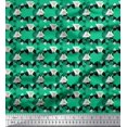 thumbnail image 1 of Soimoi Green Georgette Viscose Fabric Circle & Triangle Geometric Print Fabric by the Yard 42 Inch Wide, 1 of 3