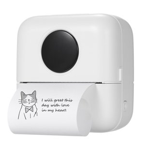 Portatif Mini Imprimante de poche sans fil Bluetooth Thermal Printer Photo Annotation Erreur Memo Thermo Printer Facile à utiliser Blanc
