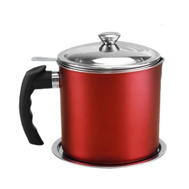 Contenant de Graisse de Bacon 1,3l avec Filtre, Pot de Stockage d'Huile de Cuisson (Rouge)