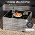thumbnail image 4 of Gymax Set of 7 Patio Furniture Set PE Rattan Sectional Sofas w/ Tempered Glass Coffee Table Black, 4 of 7