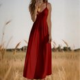 thumbnail image 2 of Robes d'Été pour Femmes Zeophrasy Robe d'Été Unie à Col en V avec Bretelles Réglables Cadeau de Fête des Mères pour Femmes Filles, 2 of 8