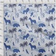 thumbnail image 4 of oneOone Cotton Poplin Medium Blue Fabric Tropical Animal Sewing Material Print Fabric By The Yard 56 Inch Wide, 4 of 4