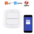 thumbnail image 1 of ZigBee 3.0 Contrôleur de Scène Intelligent avec 2 Boutons, Télécommande Sans Fil Contrôlée par Application pour l'Automatisation Domestique (Lumières, Rideaux, Électroménagers), Matériau ABS Blanc, Nécessite Gateway E16411-3, Pile Non, 1 of 6