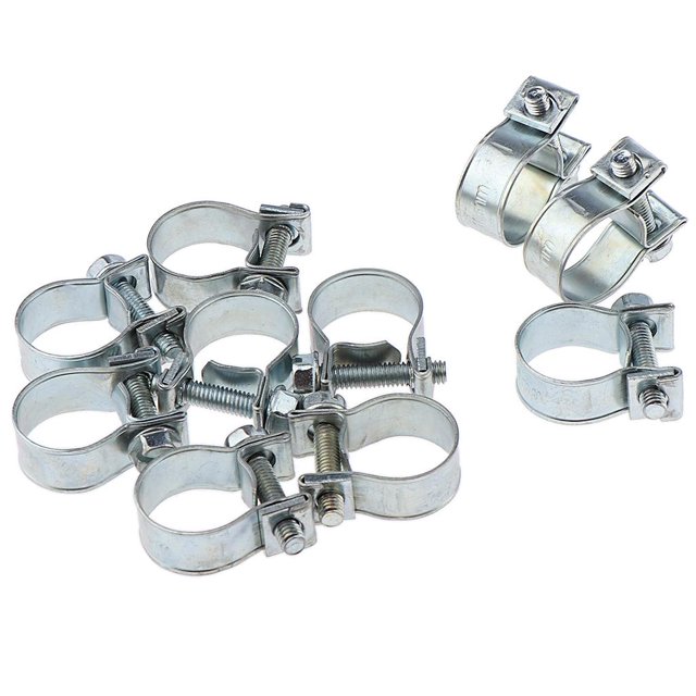 Lovoski 10pc Ø 14 - 16mm Hose Clamp Stainless Fuel Line Clamp