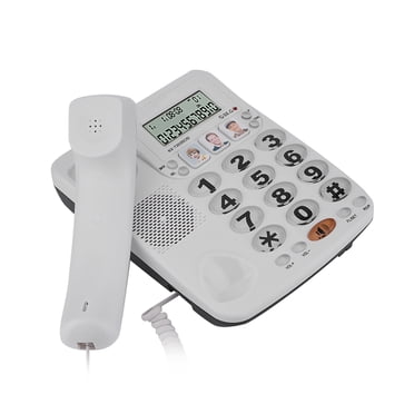 White Mute Landline Telephone, Corded Telephone, For