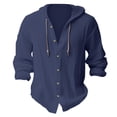 thumbnail image 4 of Chemise à Capuche pour Homme, Mode Décontractée, Couleur Unie, Simple, Boutonnée, 4 of 4