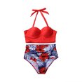thumbnail image 3 of EYIIYE Femmes Bikini Imprimé Fleur Ensemble Taille Haute Maillots de Bain, 3 of 6