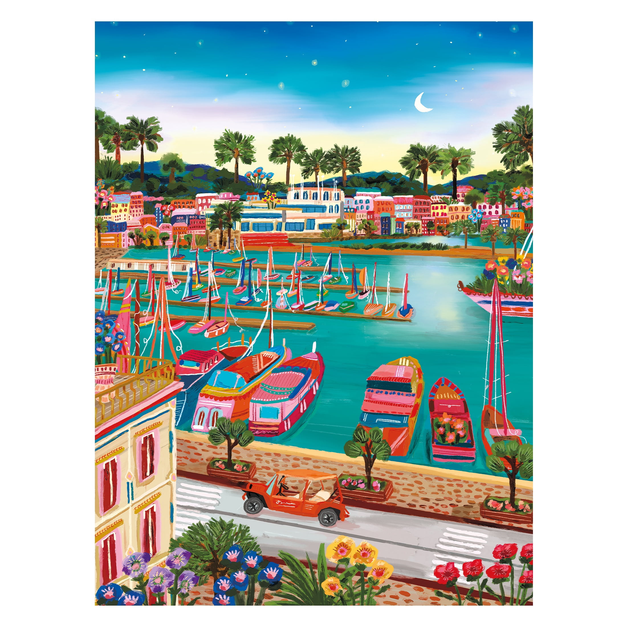 RoseArt - Modern Illustrations 300-Piece - Vieux Port de Cannes - Adult Interlocking Puzzle