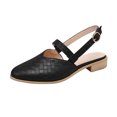 thumbnail image 1 of XZNGL Chaussures Plates à Bout Pointu pour Femmes Chaussures Décontractées Tissées Sandales Confortables Unies, 1 of 9
