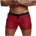 thumbnail image 1 of Shorts de Sport Solides pour Hommes, Shorts Classiques à Taille Patchwork, Shorts de Course à Séchage Rapide, Shorts Confortables à Taille Élastique, Shorts de Basketball Tendance pour l'Extérieur, Bas d'Entraînement Décontractés pour le Gym, 1 of 5