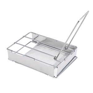 TOMSHOO Foldable Stainless Steel Toaster Plate, Portable Outdoor Camping Bread Toaster Grill