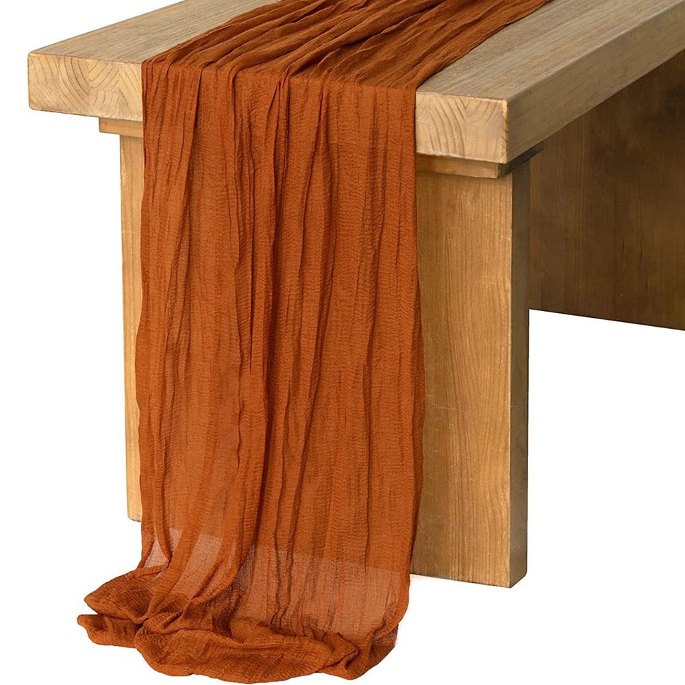 Cheesecloth Gauze Table Runner 90x400CM Large Cheesecloth Table Cloth Soft Durable Gauze Table Centerpiece Runner for Wedding Party Bridal Shower Decoration