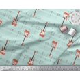 thumbnail image 2 of Soimoi Green polyester Crepe Fabric Notes & Guitar Musical Instrument Print Fabric by Yard 52 Inch Wide, 2 of 5