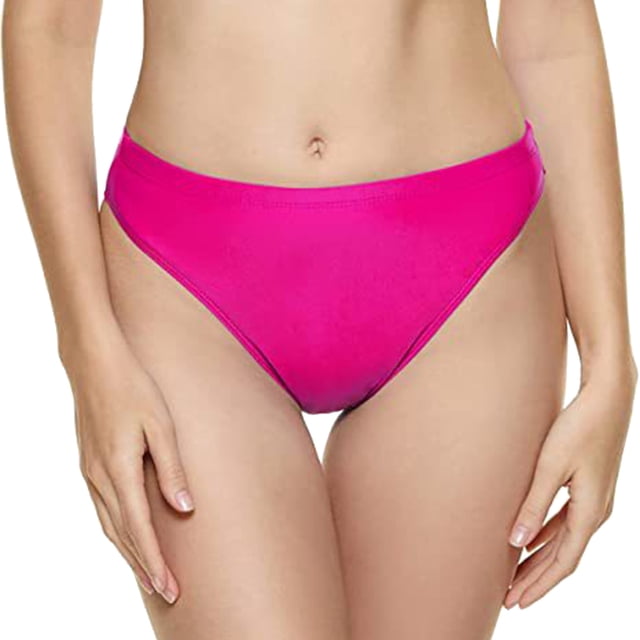 B91xZ Women High Waisted Bikini Bottom Tummy Control Bathing Swimsuit Bottoms Full Coverage Swim Bottoms,Hot Pink S