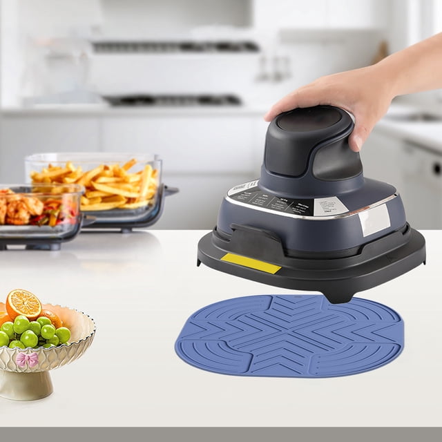 Silicone Mat for Air Fryer Countertop Protection 10.4x10.4 Inch Heat Resistant Trivet | Multifunctional Non-Slip Kitchen Mat for Hot Pots, Dishes, Baking | Thickened Raised Edges, Easy to Clean