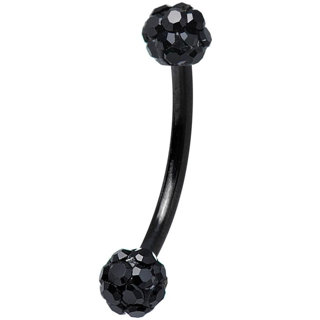Anodized Titanium Curved Barbell 16G Eyebrow Ring with Ferido Ball Ends