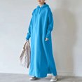 thumbnail image 2 of cfhntfmh Robes Grande Taille pour Femmes à Manches Longues Chandails à Capuchon Doux Robe Chandail Chaude en Molleton Fluide Longue Robe Maxi, 2 of 7