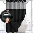 thumbnail image 3 of Rideaux de Douche pour Salle de Bain, Rideau de Douche Blanc Étoile Pleine Uni Double Grand Anneau Rideau de Douche Réversible pour Salles de Bain Tissu Polyester Robuste Rideaux de Douche Anneaux de Rideau de Douche, 3 of 6
