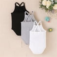 thumbnail image 4 of asjyhkr 3PCS Baby Clothes Summer Rompers Toddler Onesie Breathable Infant Bodysuits,Easy Snap Closure & Spaghetti Strap(6M-2T), 4 of 9