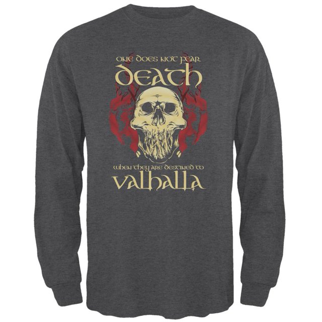 Viking Death Valhalla Mens Long Sleeve T Shirt