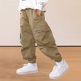 thumbnail image 2 of Kids Summer Pants,Summer Long Pants for Girls,Children's Pants Spring New Product Solid Color Work Pants With Multiple Pockets Loose Pants For Boys And Girls, 2 of 4