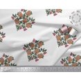 thumbnail image 3 of Soimoi Tissu Satin Modal Feuilles & Floral Imprimé 1 Yard 42 Pouces de Large, 3 of 3