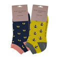 thumbnail image 2 of 2 Pairs Ladies Bamboo Trainer Socks | Miss Sparrow | Breathable Novelty Animal Patterns Socks, 2 of 2