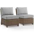 thumbnail image 1 of Afuera Living Wicker / Rattan Armless Patio Chair in Gray/Brown (Set of 2), 1 of 11