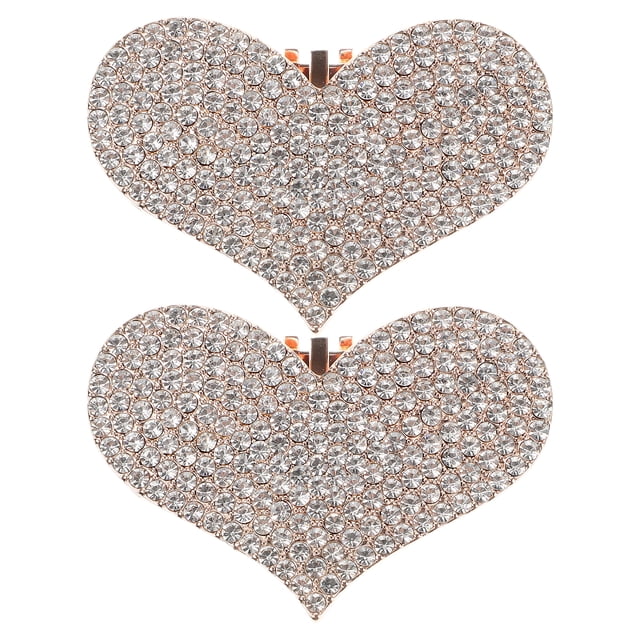 Shisuyan 2pcs Heart Shoe Clips For Women Elegant Rhinestone Shoe Jewelry Clips Detachable Shoe Clips For High Heels Heart Shoe Detachable Clip
