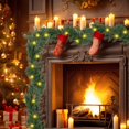 thumbnail image 2 of Simulation Of Green Plants Vines Christmas Fireplace Wall Decorations Needles Vines Dining Table Decorations, 2 of 8