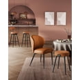 thumbnail image 3 of VASAGLE EKHO Collection - Bar Stools Set of 2, Swivel Counter Bar Stools with Backs, Synthetic Leather with Stitching, Mid-Century Modern, 30-Inch Tall, Kitchen Home Bar, Caramel Brown, 3 of 9