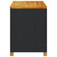thumbnail image 3 of vidaXL Garden Storage Box Black 110x55x63 cm Poly Rattan Acacia Wood, 3 of 5